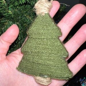 Green Yarn and Twine Christmas Tree Ornament